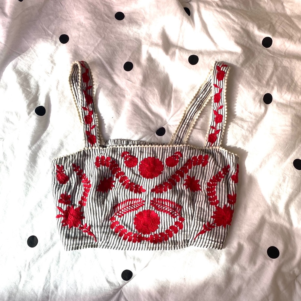 Embroidered crop top